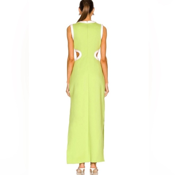 Staud Dolce Cutout Maxi Dress In Lime Green/White NWT Size Medium - Picture 4 of 14